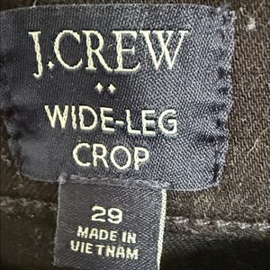 J. Crew Black Wide-Leg Crop Trousers